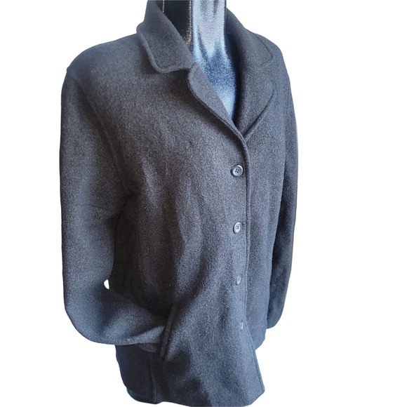 Deane & White Button-Up Wool Coat In Dark Gray M - Picture 2 of 6